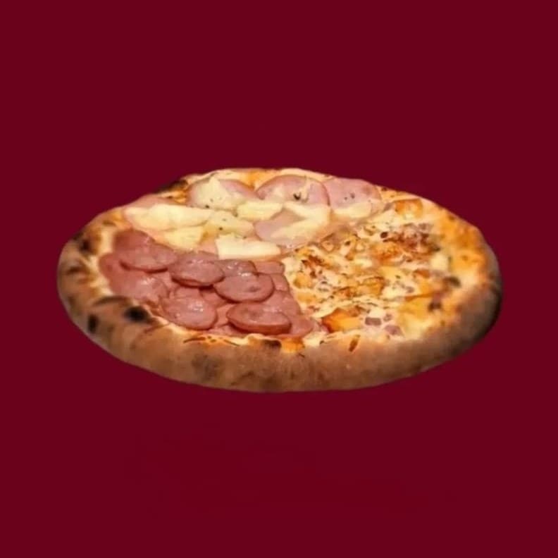 Pizza de quatro sabores feita com as receitas do José